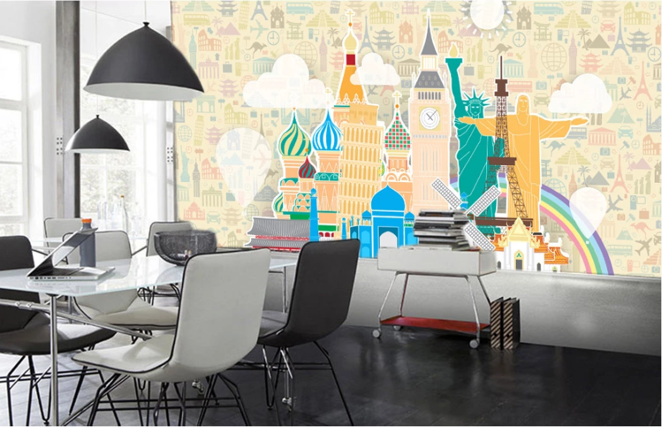 3D Cartoon New York WC238 Wall Murals Wallpaper AJ Wallpaper 2