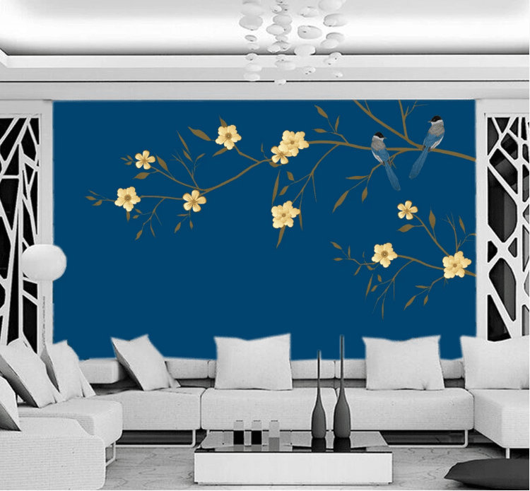 3D Yellow Flower WC234 Wall Murals Wallpaper AJ Wallpaper 2