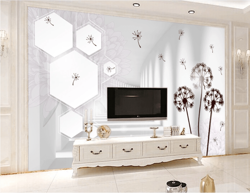 3D Dandelion Elegant WC232 Wall Murals Wallpaper AJ Wallpaper 2