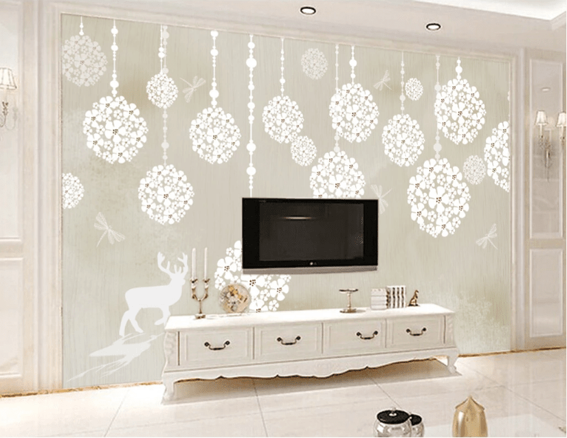 3D White Deer WC231 Wall Murals Wallpaper AJ Wallpaper 2