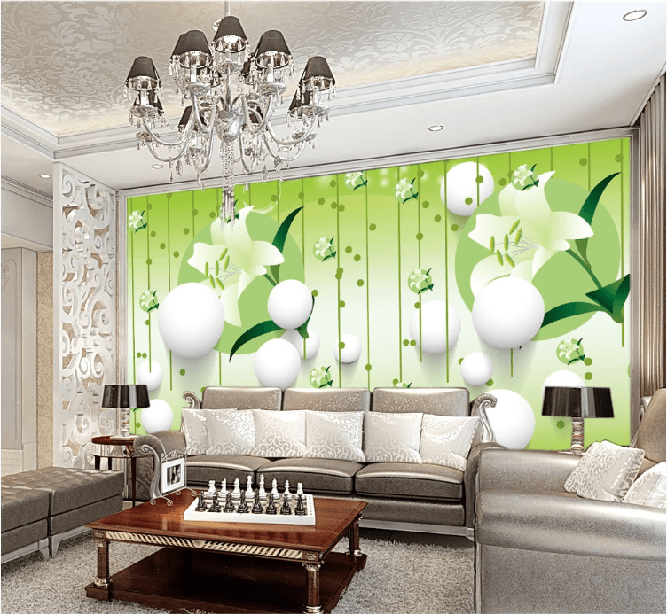 3D Green Lily WC210 Wall Murals Wallpaper AJ Wallpaper 2