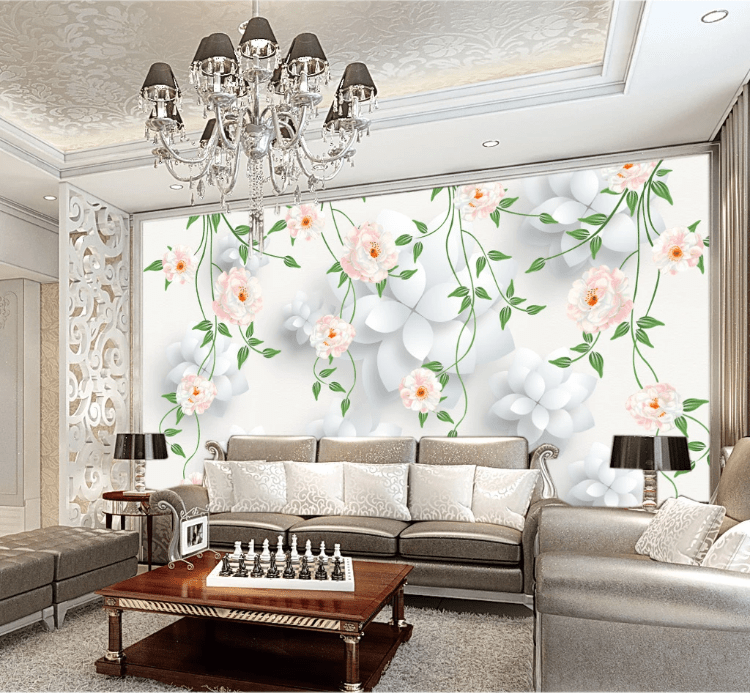 3D Vine Flower Pattern WC176 Wall Murals Wallpaper AJ Wallpaper 2