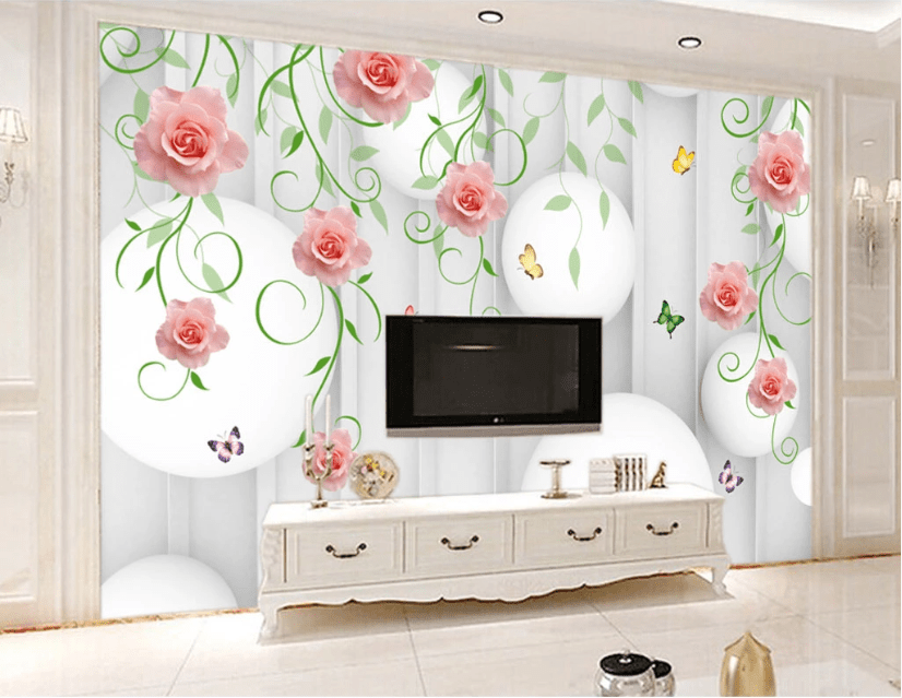 3D Rose Vine WC174 Wall Murals Wallpaper AJ Wallpaper 2