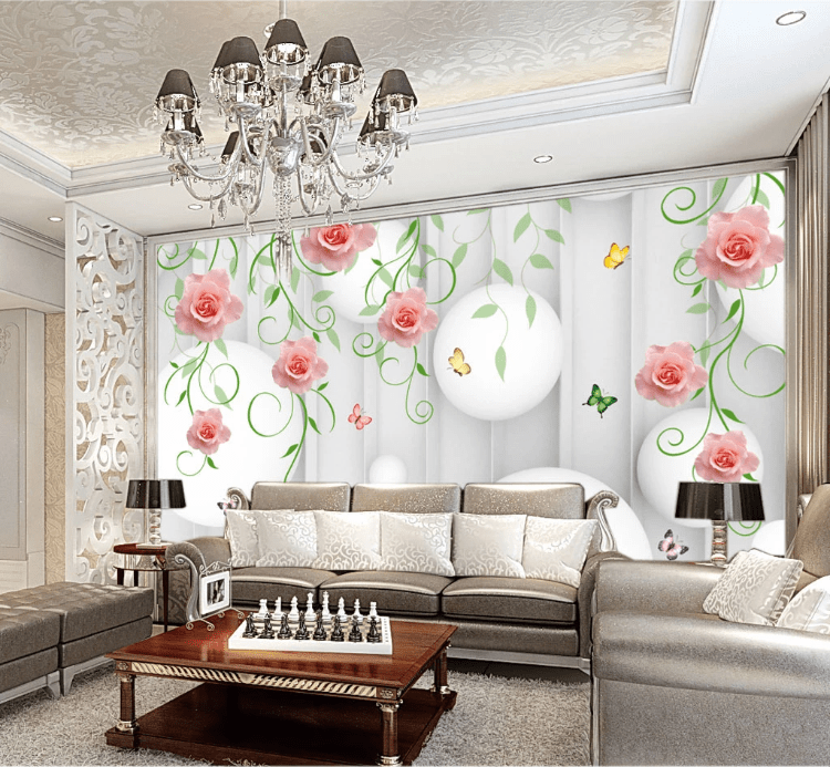 3D Rose Vine WC174 Wall Murals Wallpaper AJ Wallpaper 2