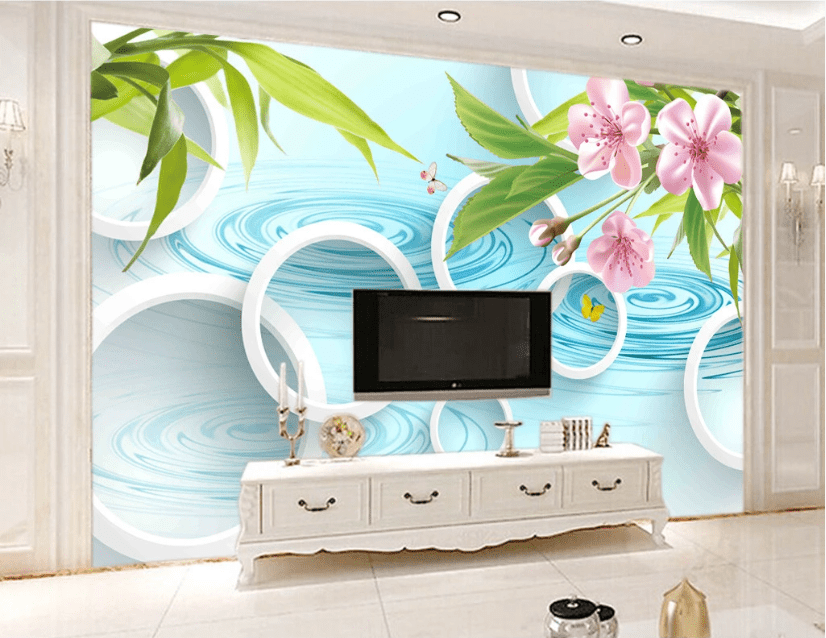 3D Plum Blossom River WC150 Wall Murals Wallpaper AJ Wallpaper 2