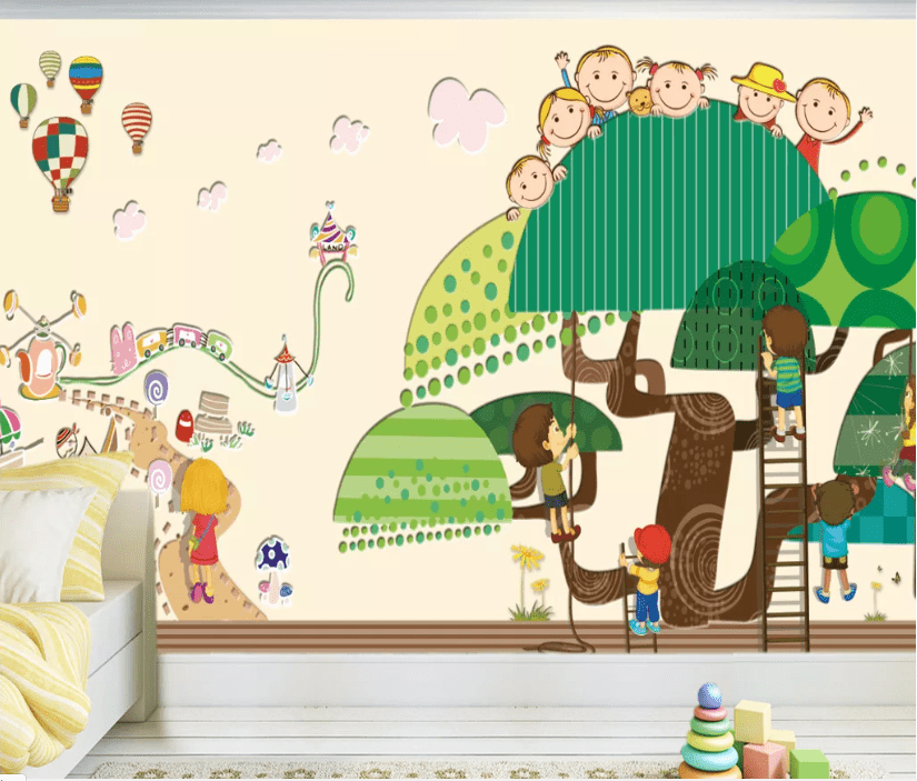 3D Cartoon Tree WC149 Wall Murals Wallpaper AJ Wallpaper 2