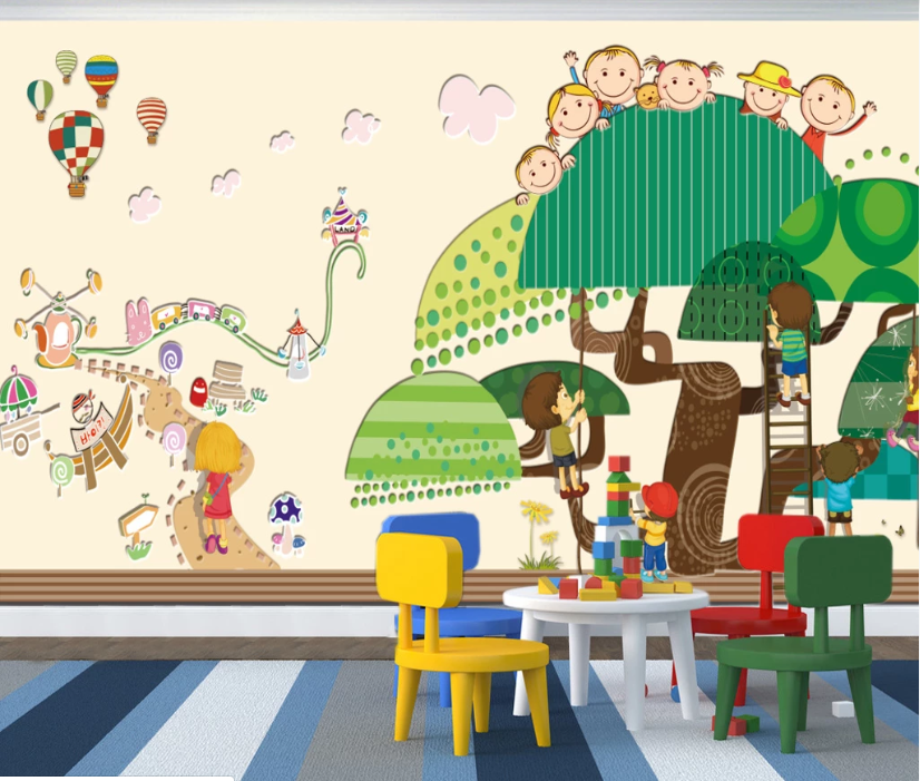 3D Cartoon Tree WC149 Wall Murals