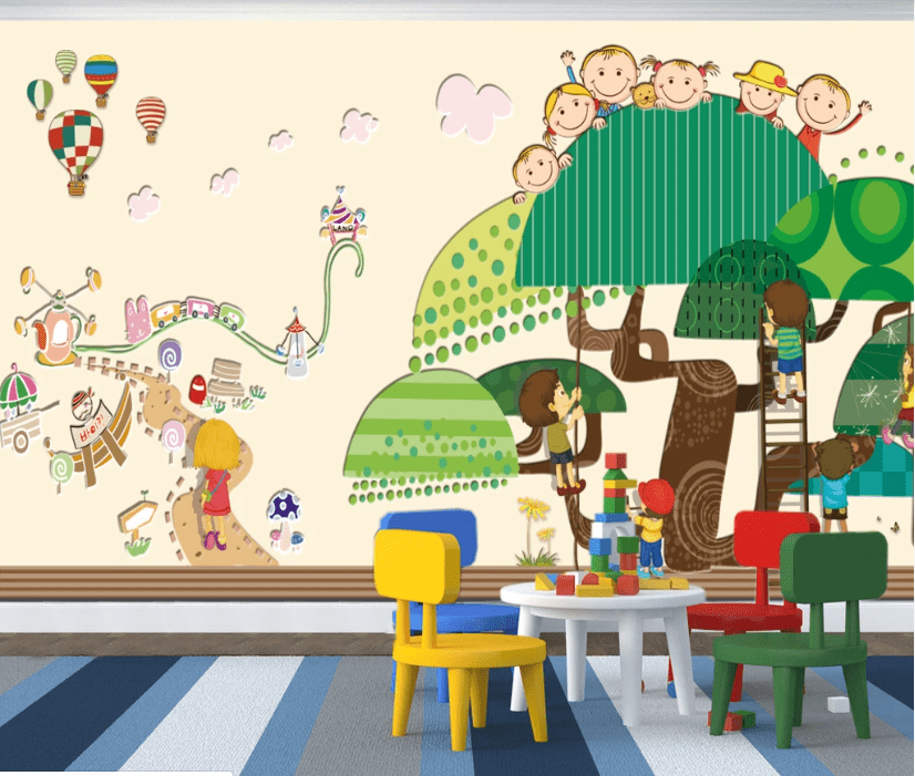 3D Cartoon Tree WC149 Wall Murals Wallpaper AJ Wallpaper 2