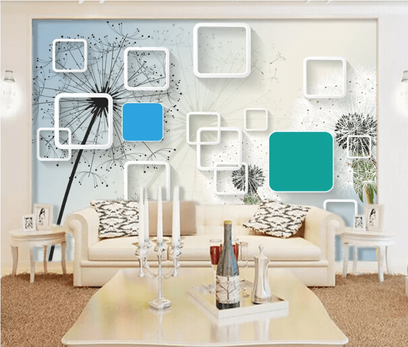 3D Black Dandelion WC110 Wall Murals Wallpaper AJ Wallpaper 2