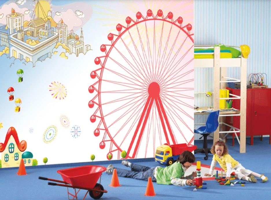 3D Pink Ferris Wheel WC102 Wall Murals Wallpaper AJ Wallpaper 2