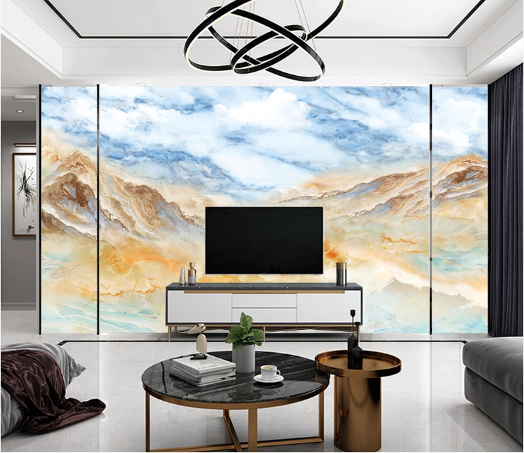 3D Yellow Hillside WC2599 Wall Murals