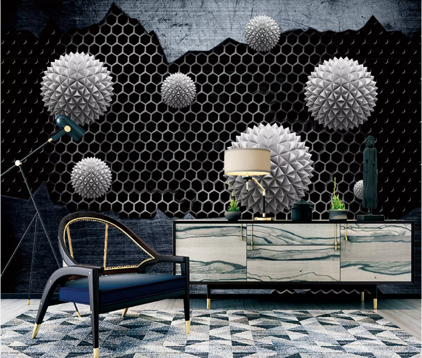 3D Ball Flower WC2030 Wall Murals