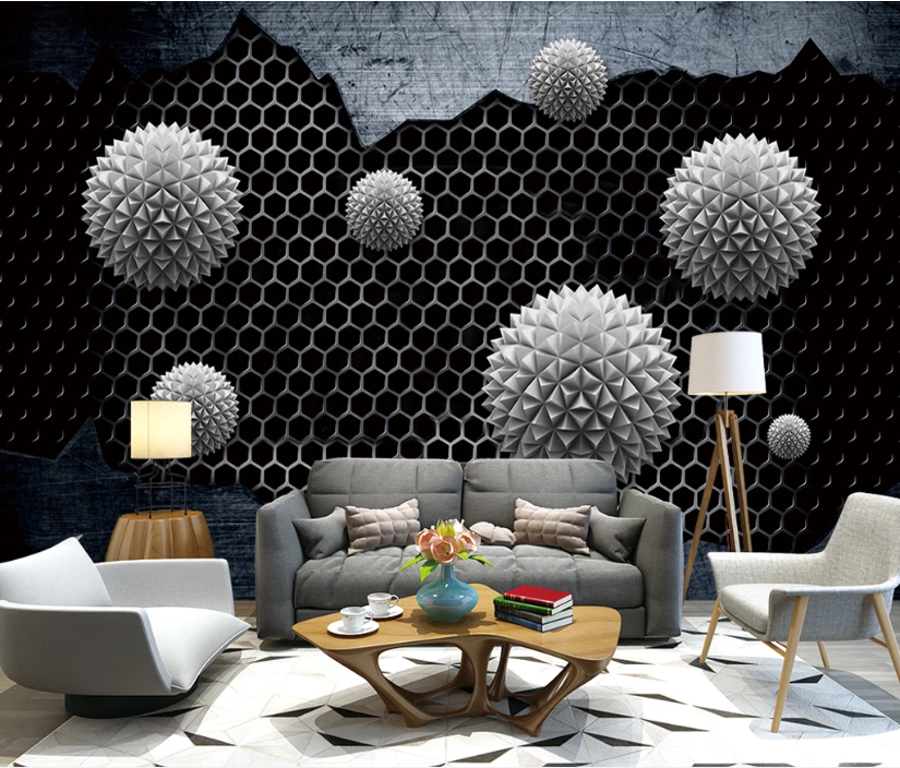 3D Ball Flower WC2030 Wall Murals