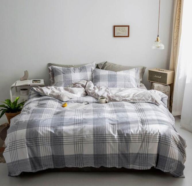 3D Gray Grid Stripes 5109 Bed Pillowcases Quilt