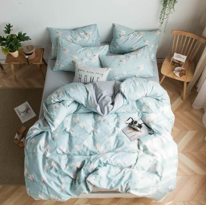 3D Light Sky Blue 7072 Bed Pillowcases Quilt