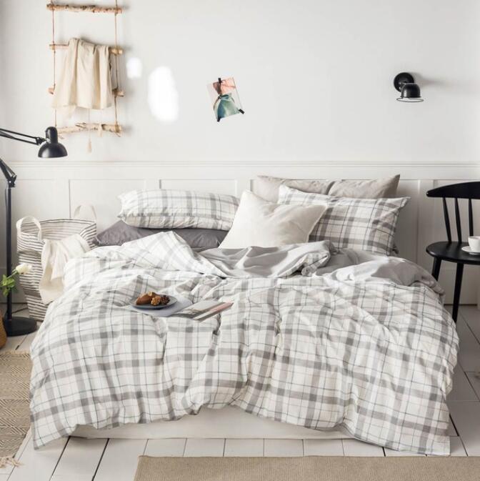 3D Beige Plaid 2197 Bed Pillowcases Quilt