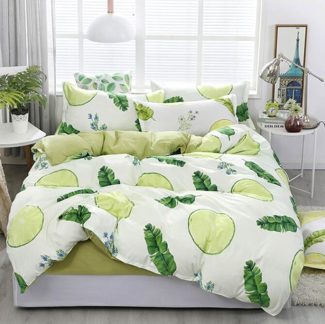 3D Lemon leaves 7153 Bed Pillowcases Quilt