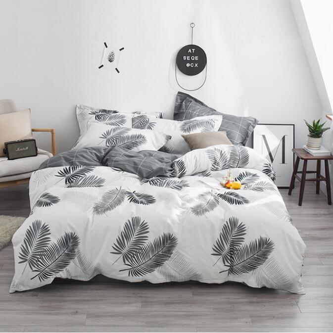 3D Grey Double Feather 6157 Bed Pillowcases Quilt