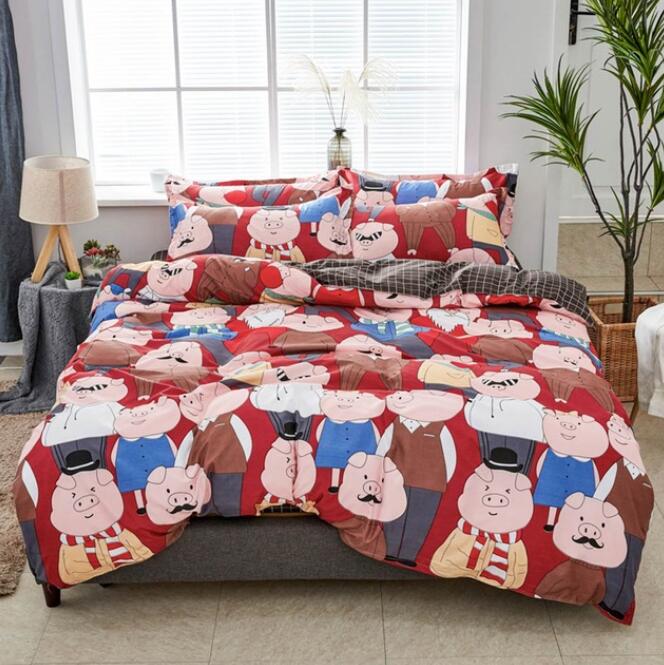 3D Pig Family 7148 Bed Pillowcases Quilt