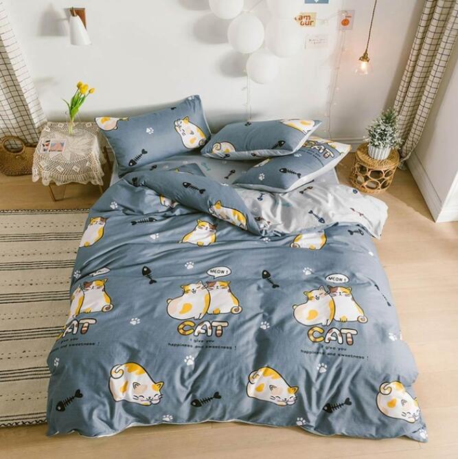 3D Cartoon Little Orange Cat 6168 Bed Pillowcases Quilt