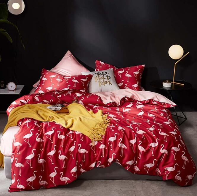 3D Red Flamingo 7041 Bed Pillowcases Quilt