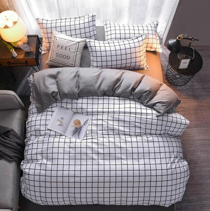 3D Small White Grid 7101 Bed Pillowcases Quilt