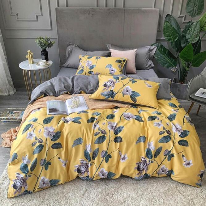 3D Yellow Background Flower 7088 Bed Pillowcases Quilt