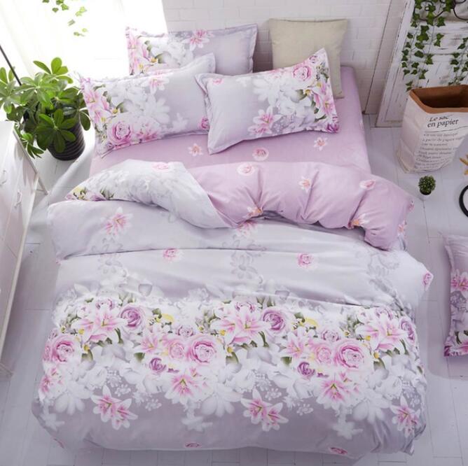 3D Pink Flowers 7170 Bed Pillowcases Quilt