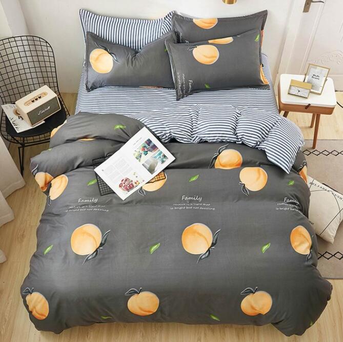 3D Brown Background Peaches 5100 Bed Pillowcases Quilt