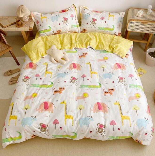 3D Giraffe Elephant 5043 Bed Pillowcases Quilt