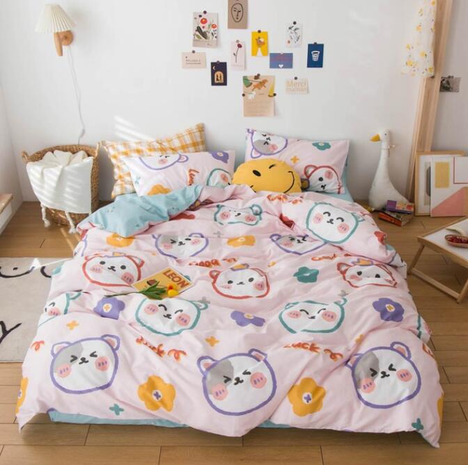 3D Cartoon Kitten Head 5020 Bed Pillowcases Quilt