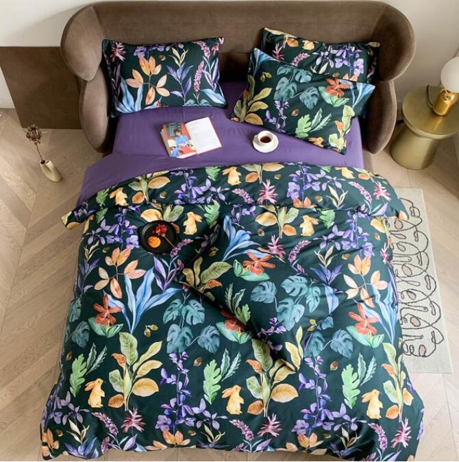 3D Black Background Flower 7120 Bed Pillowcases Quilt