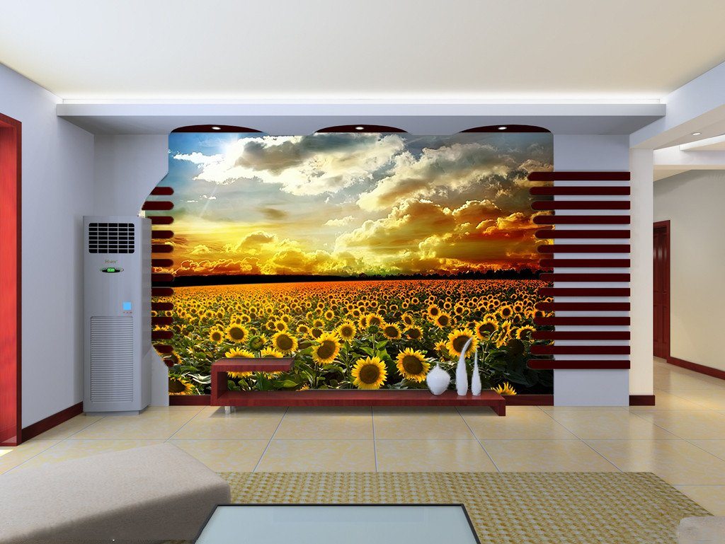 Boundless Sunflowers Field 1 Wallpaper AJ Wallpaper