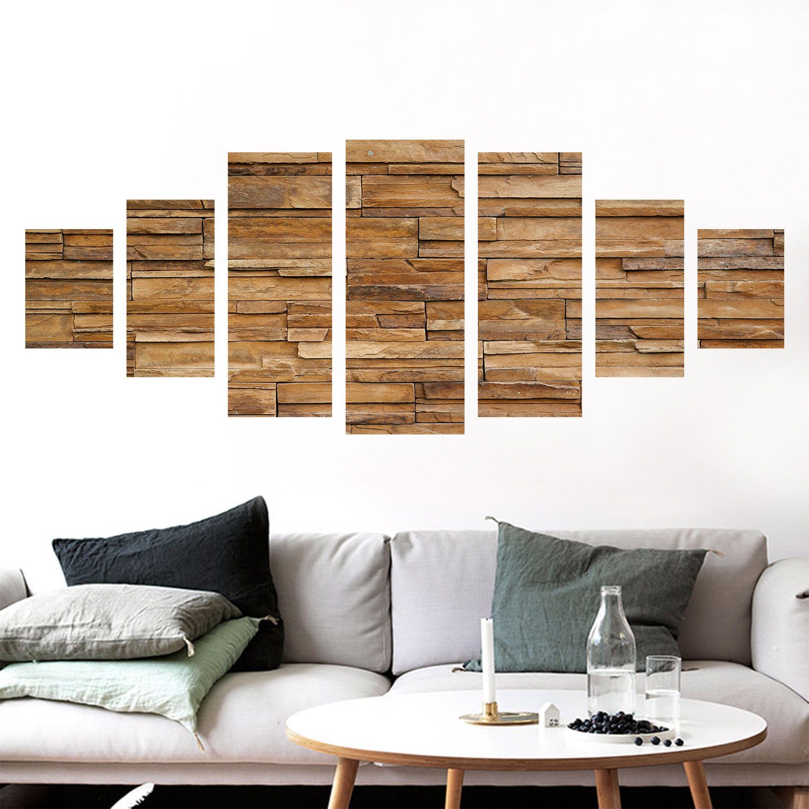 3D Uneven Wooden Block 007 Unframed Print Wallpaper Wallpaper AJ Wallpaper