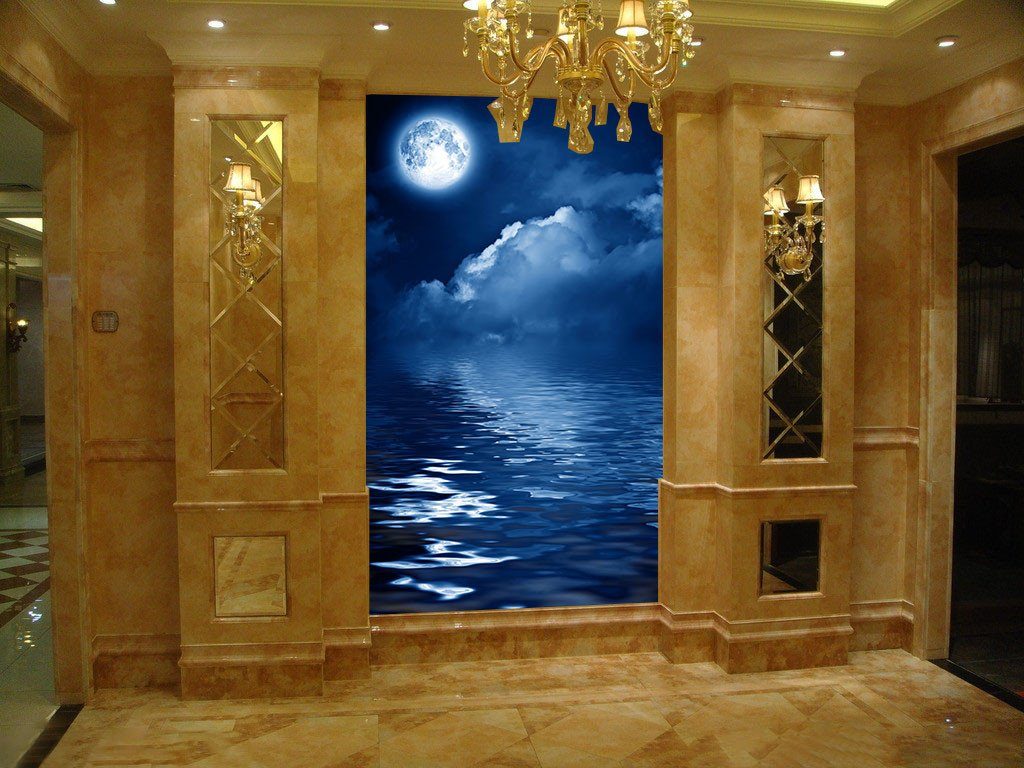 Full Moon Sea Wallpaper AJ Wallpaper
