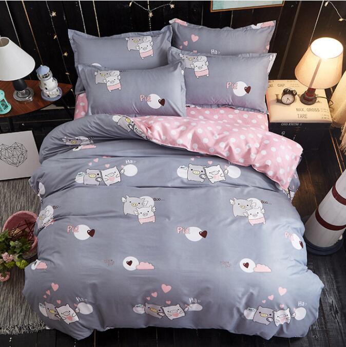 3D Gray Pig 12175 Bed Pillowcases Quilt