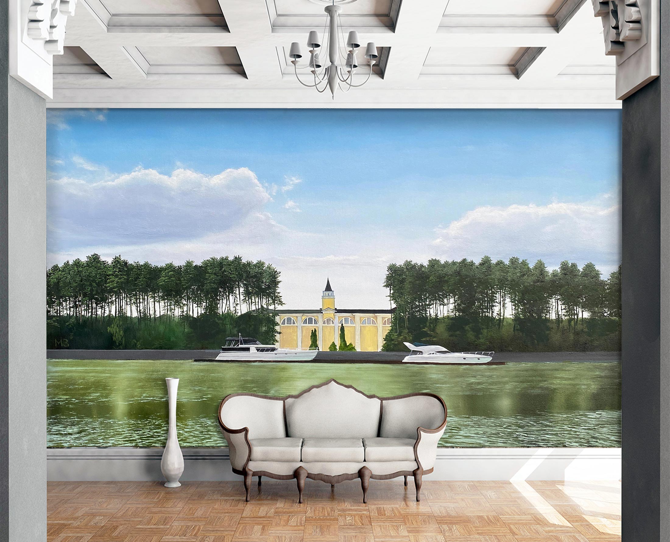 3D Buildings Trees Lake 9816 Marina Zotova Wall Mural Wall Murals