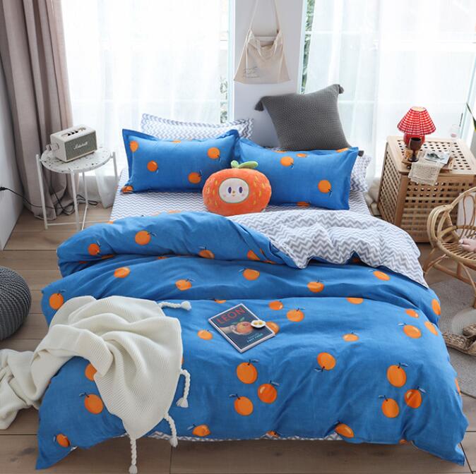 3D Blue Background Orange 12131 Bed Pillowcases Quilt