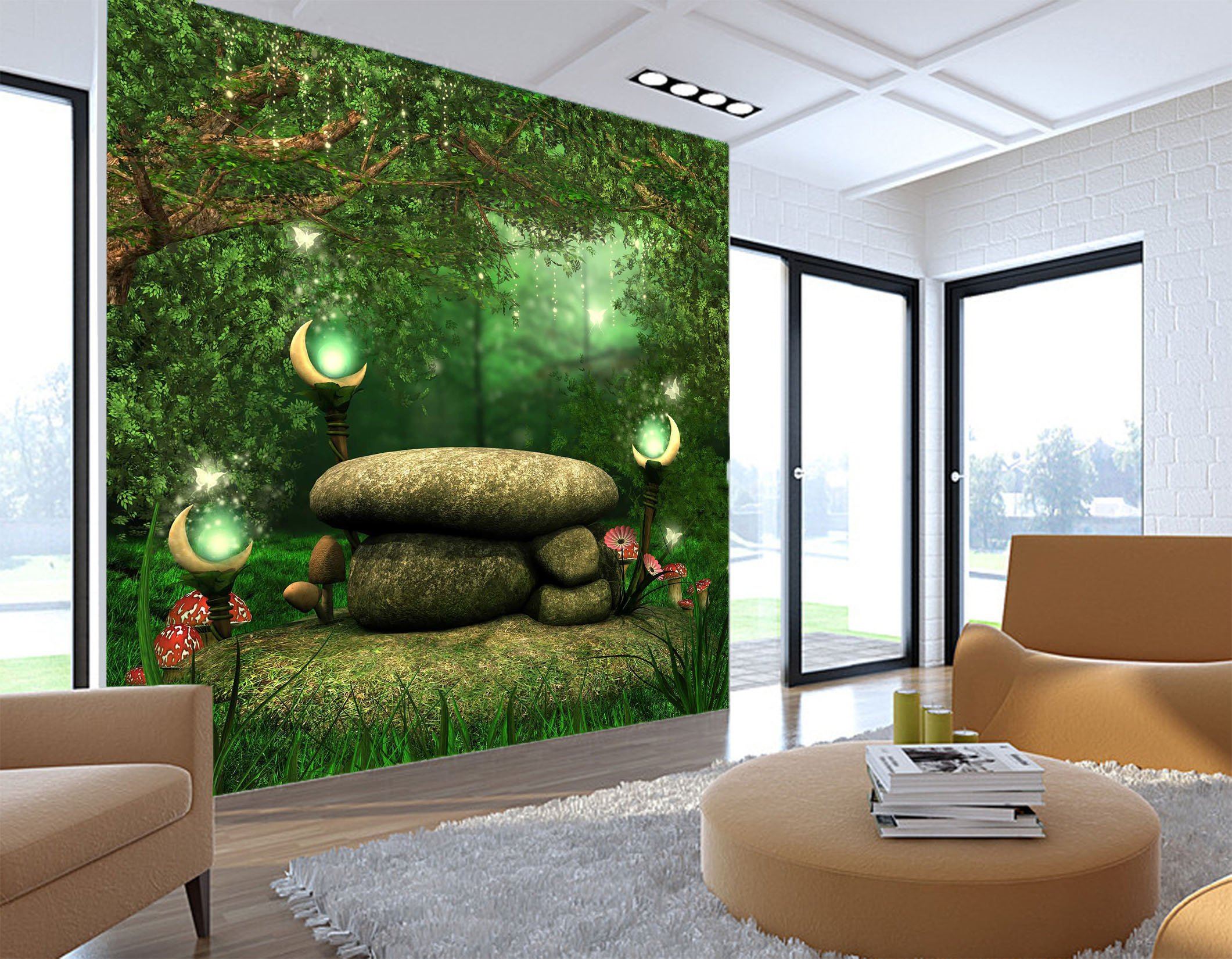 3D Woods Stone 648 Wallpaper AJ Wallpaper