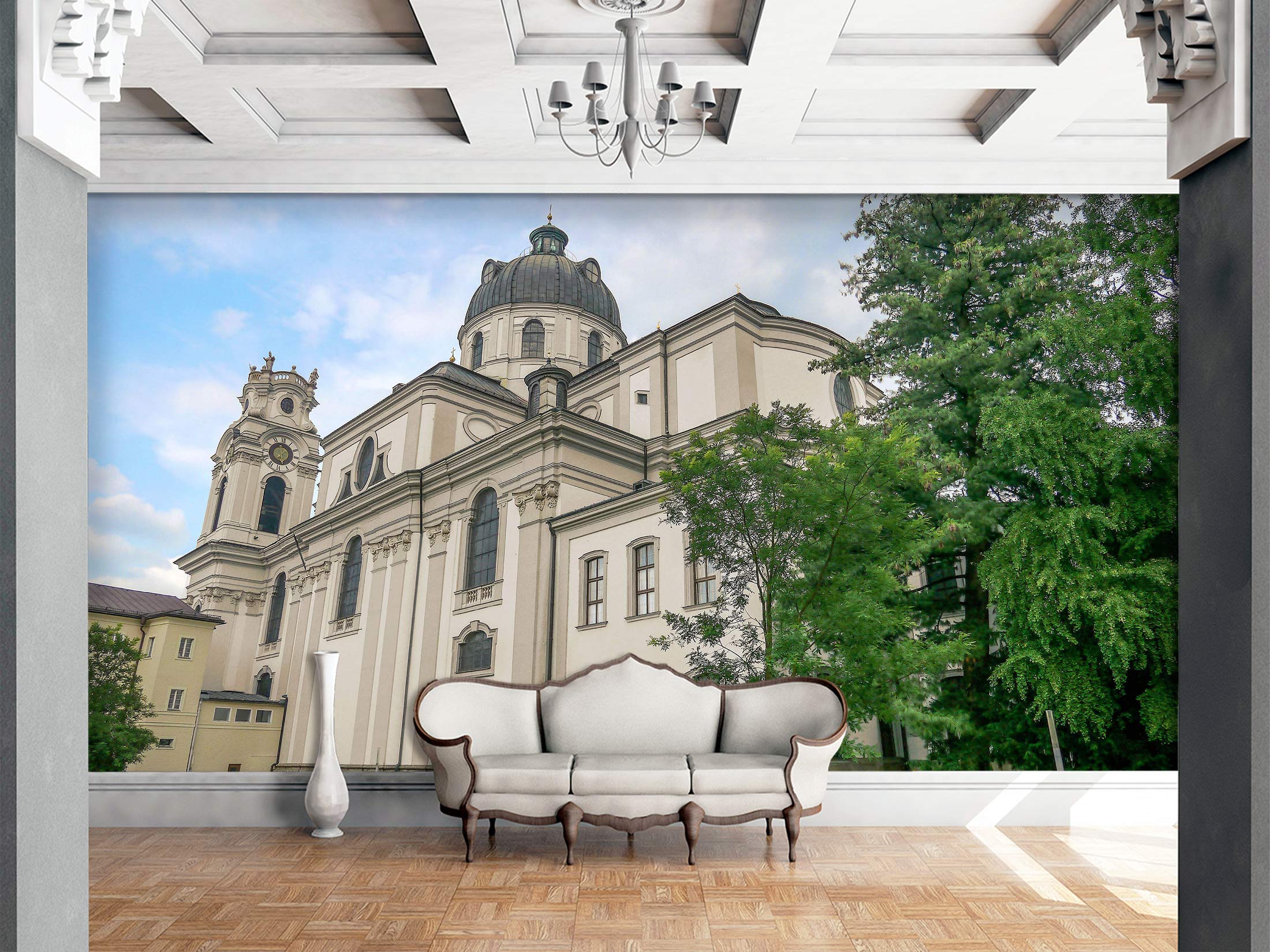 3D White Building 10880 Alius Herb Wall Mural Wall Murals