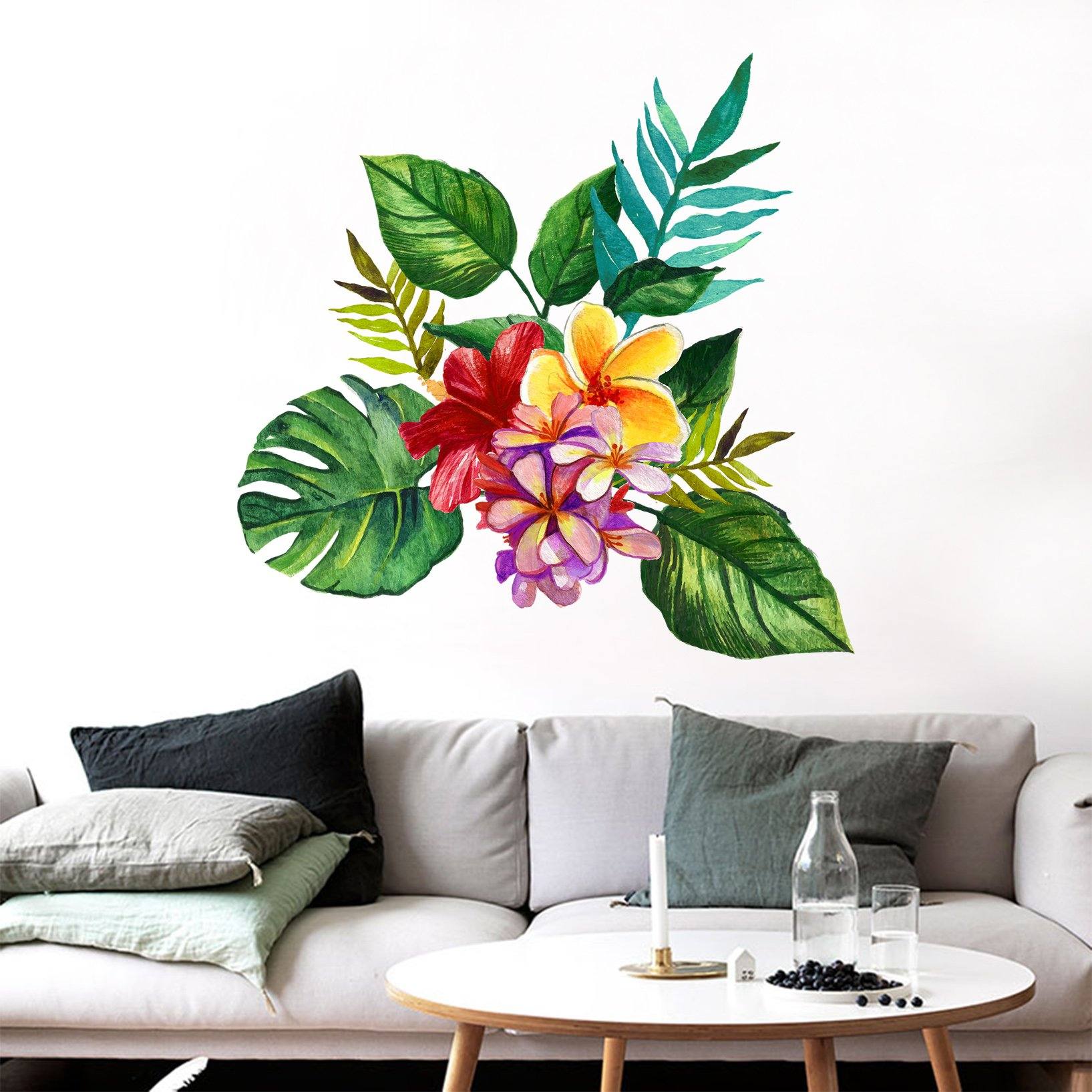 3D Graffiti Green Leaf 131 Wall Stickers Wallpaper AJ Wallpaper