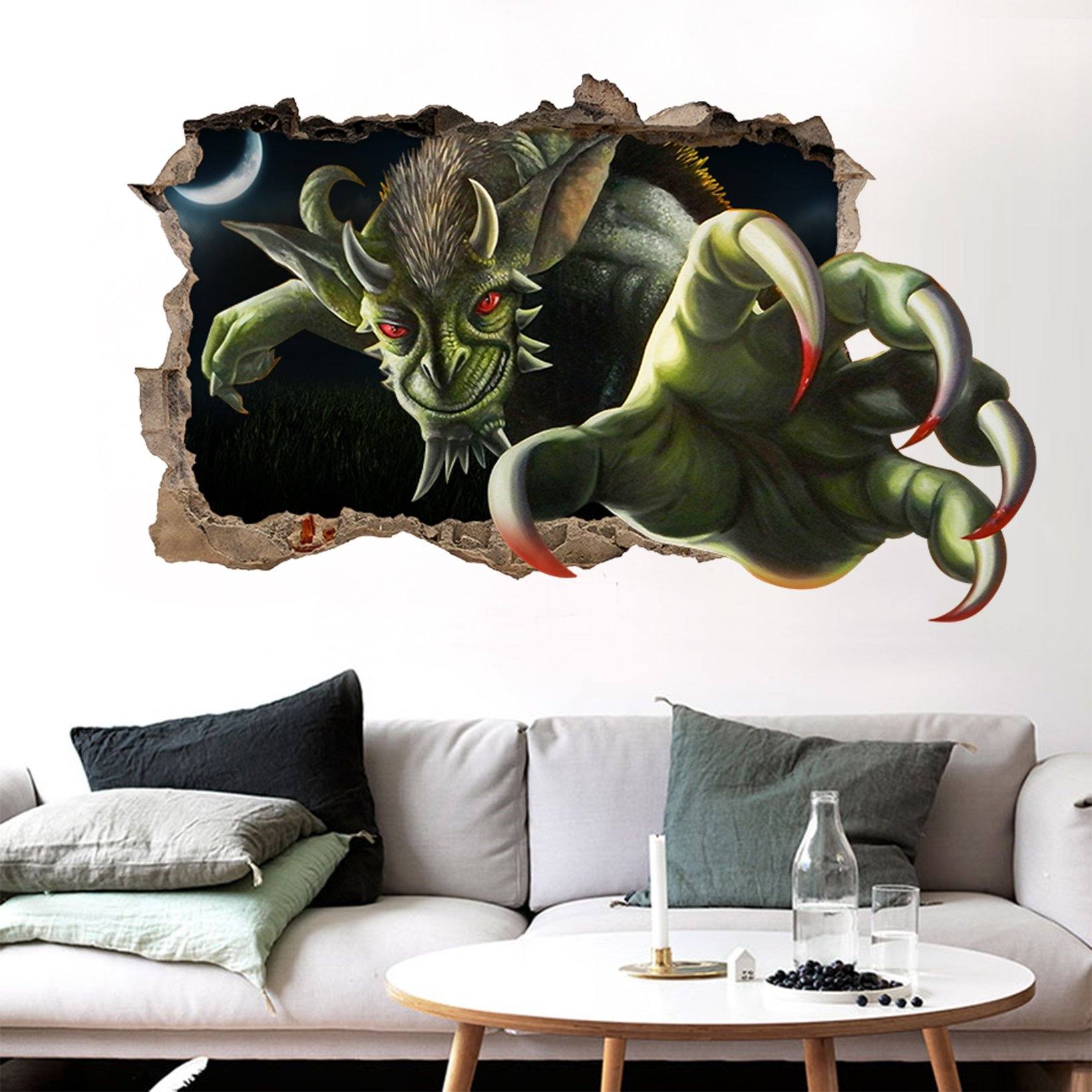 3D Monster 112 Broken Wall Murals Wallpaper AJ Wallpaper