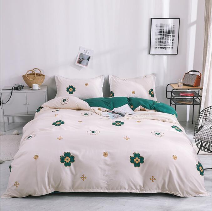 3D Green Flower 12098 Bed Pillowcases Quilt