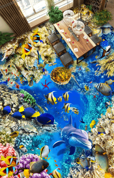 3D Undersea World Floor Mural Wallpaper AJ Wallpaper 2