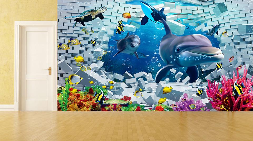 Swimming Dolphins 2 Wallpaper AJ Wallpaper