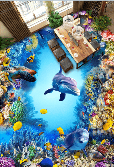 3D Colorful Sea Bottom Floor Mural Wallpaper AJ Wallpaper 2