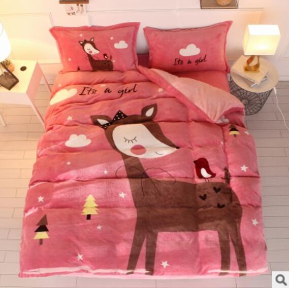 3D Cartoon Deer 18031 Bed Pillowcases Quilt