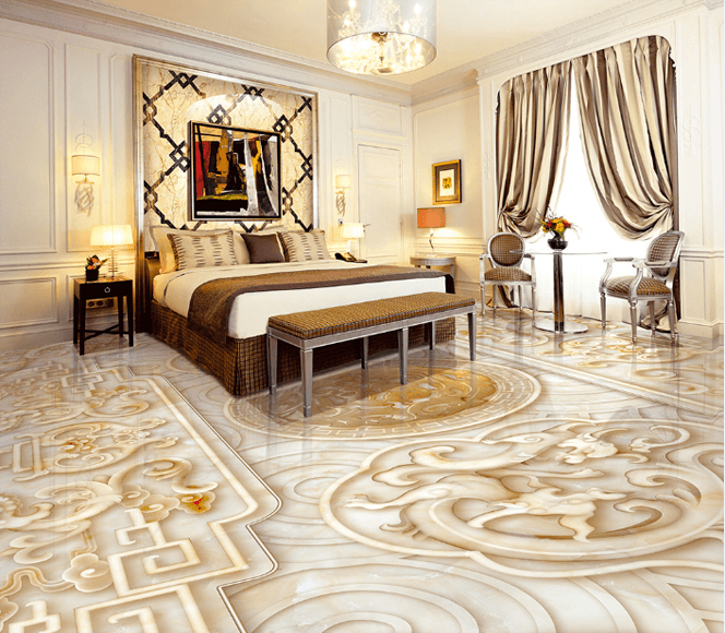 3D Floral Patterns Floor Mural Wallpaper AJ Wallpaper 2