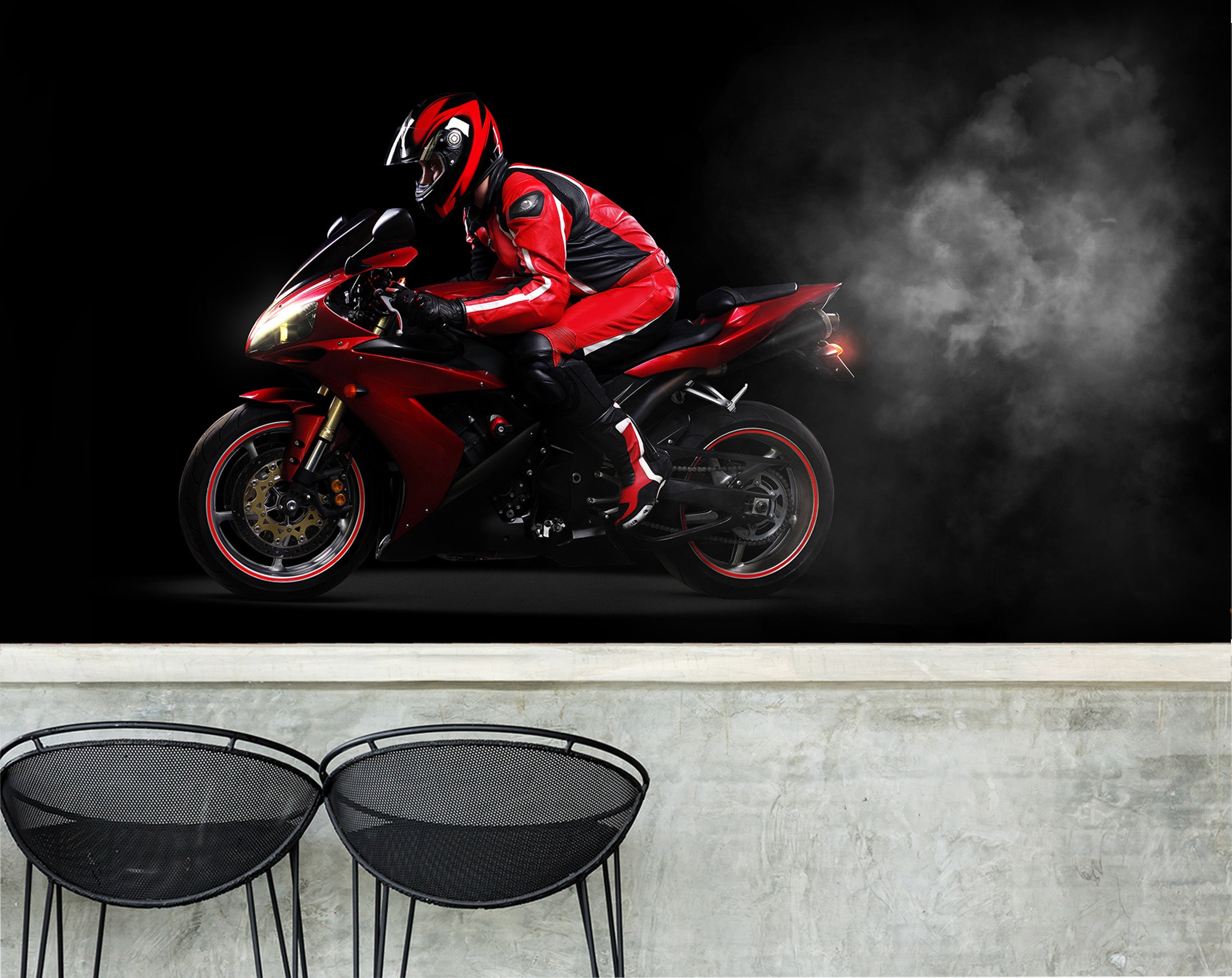 3D Horizon Motorcycle 305 Vehicle Wall Murals