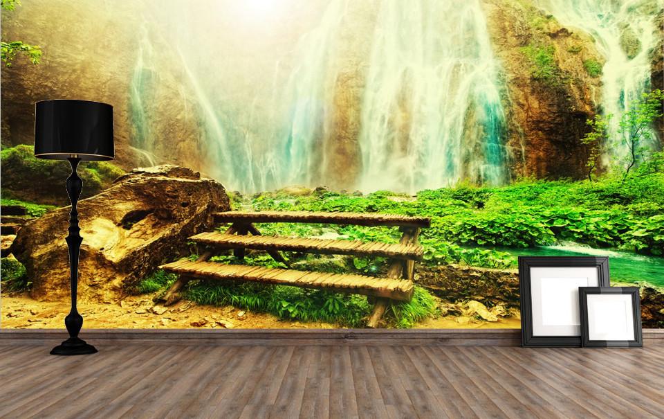 Waterfall Lake Wallpaper AJ Wallpaper